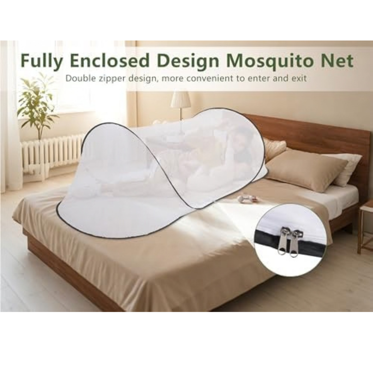 Gugxiom Pop Up Mosquito Net, Portable Foldable Camping Mosquito Net(Black)