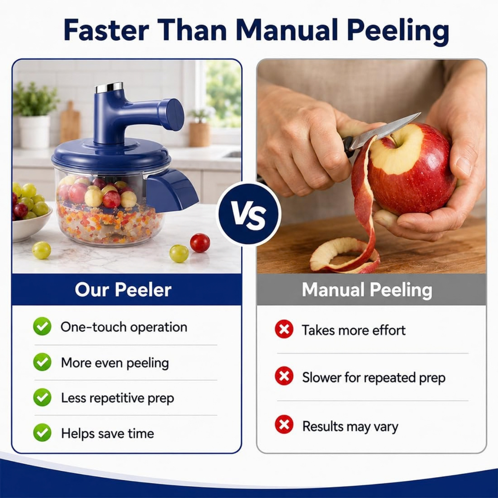 Electric Fruit Peeler & Mixer, 2-in-1 Cordless One-Touch Peeling Machine