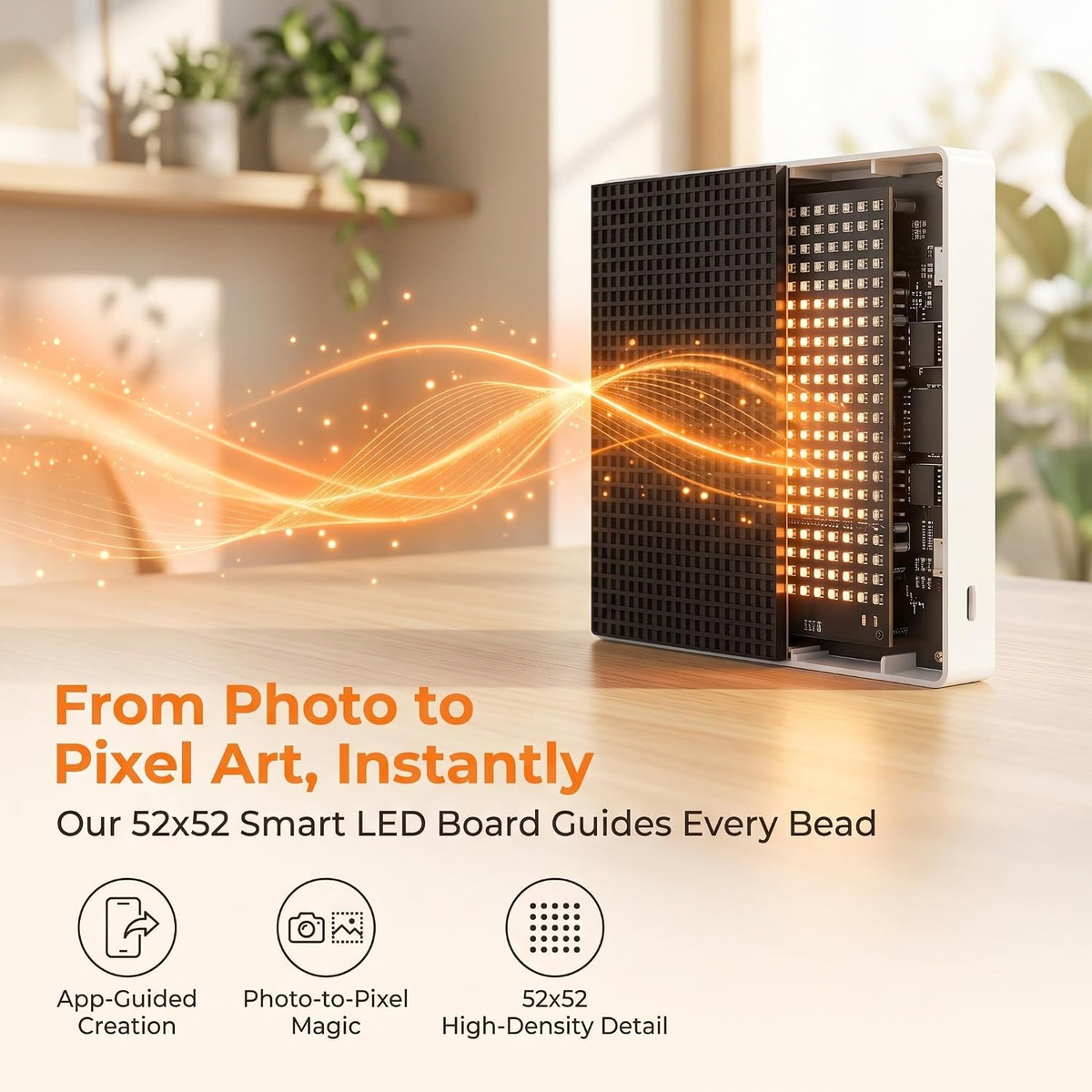 Smart LED Fuse Bead Pegboard, App Guided 2.6mm Melty Beads Board