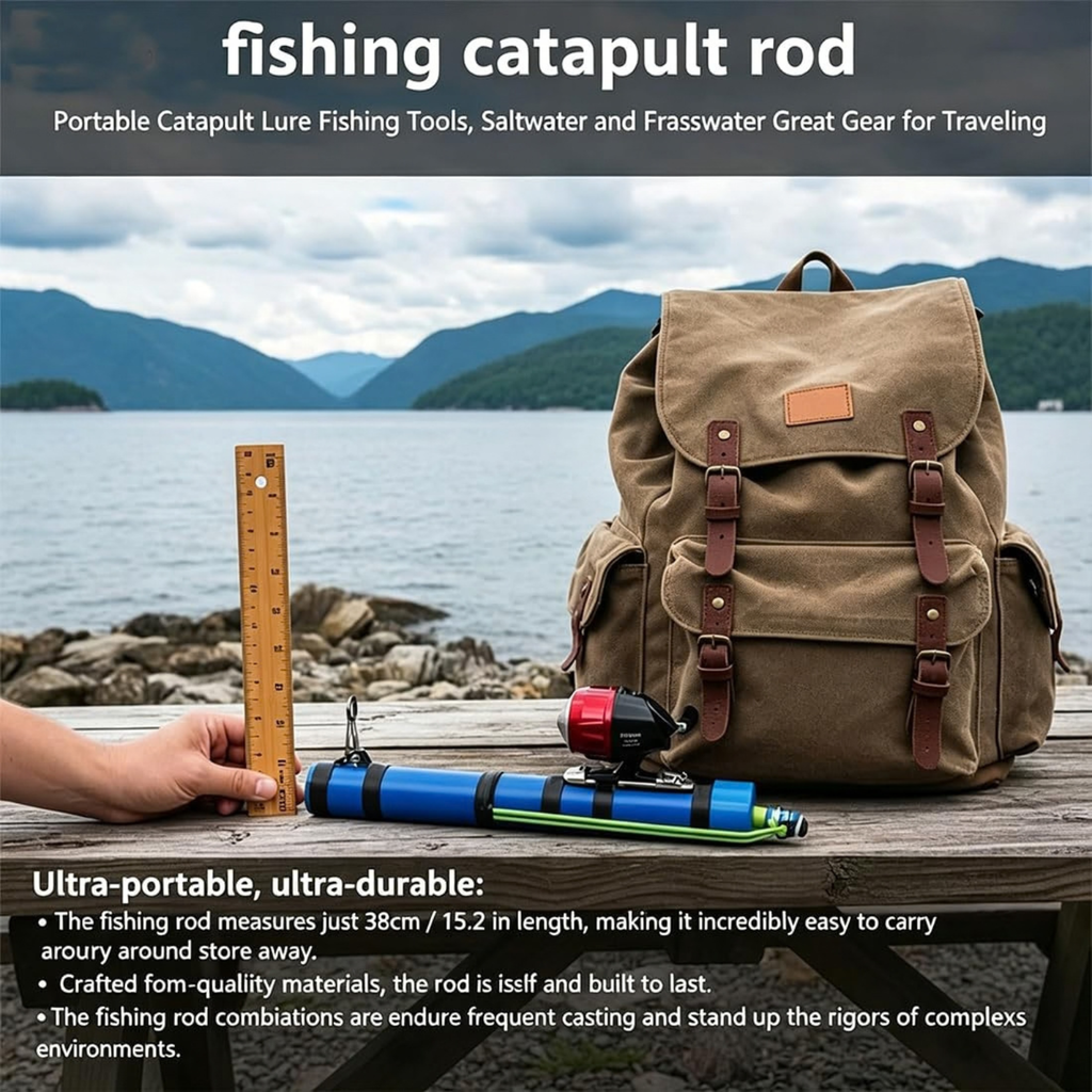 Catapult Fishing Rod 2026 Upgrade Slingshot Reel Kit Portable Telescopic Fishing Pole