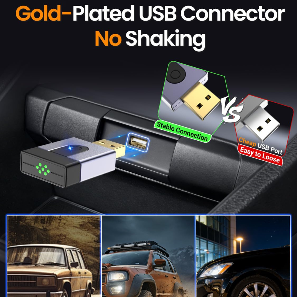2-in-1 Mini Wireless CarPlay and Android Auto USB Adapter