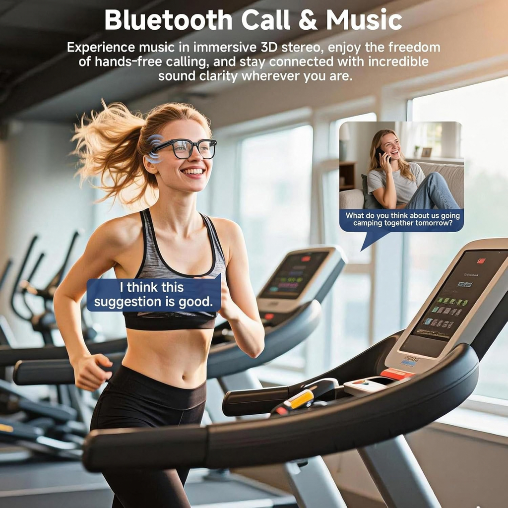Smart Camera Glasses with 32MP HD 1080P Recording, Bluetooth Audio & Voice Assistant