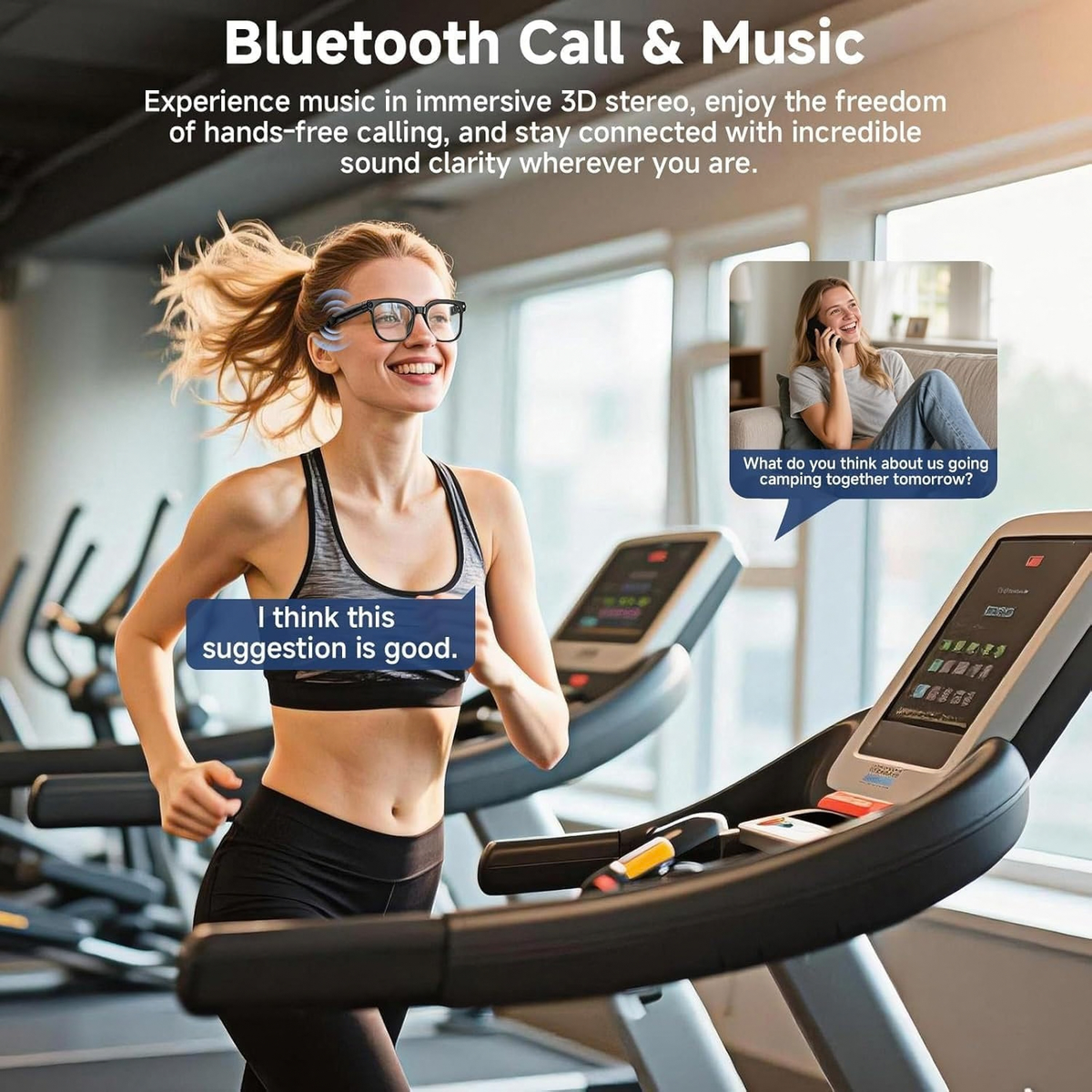 Smart Camera Glasses with 32MP HD 1080P Recording, Bluetooth Audio & Voice Assistant