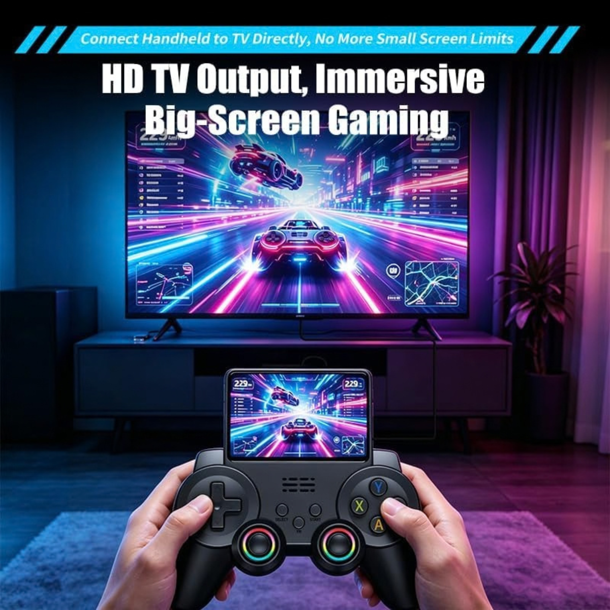 S10 Pro Handheld Game Console with 2 Wireless Controllers, 3.5" IPS Screen