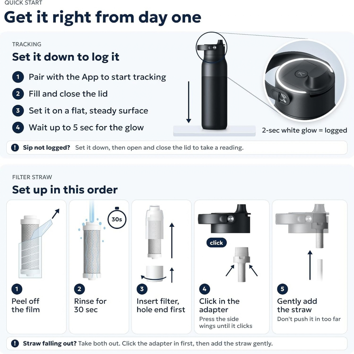 LARQ PureVis 2 Smart UV-C Self-Cleaning Insulated Water Bottle Filter Straw