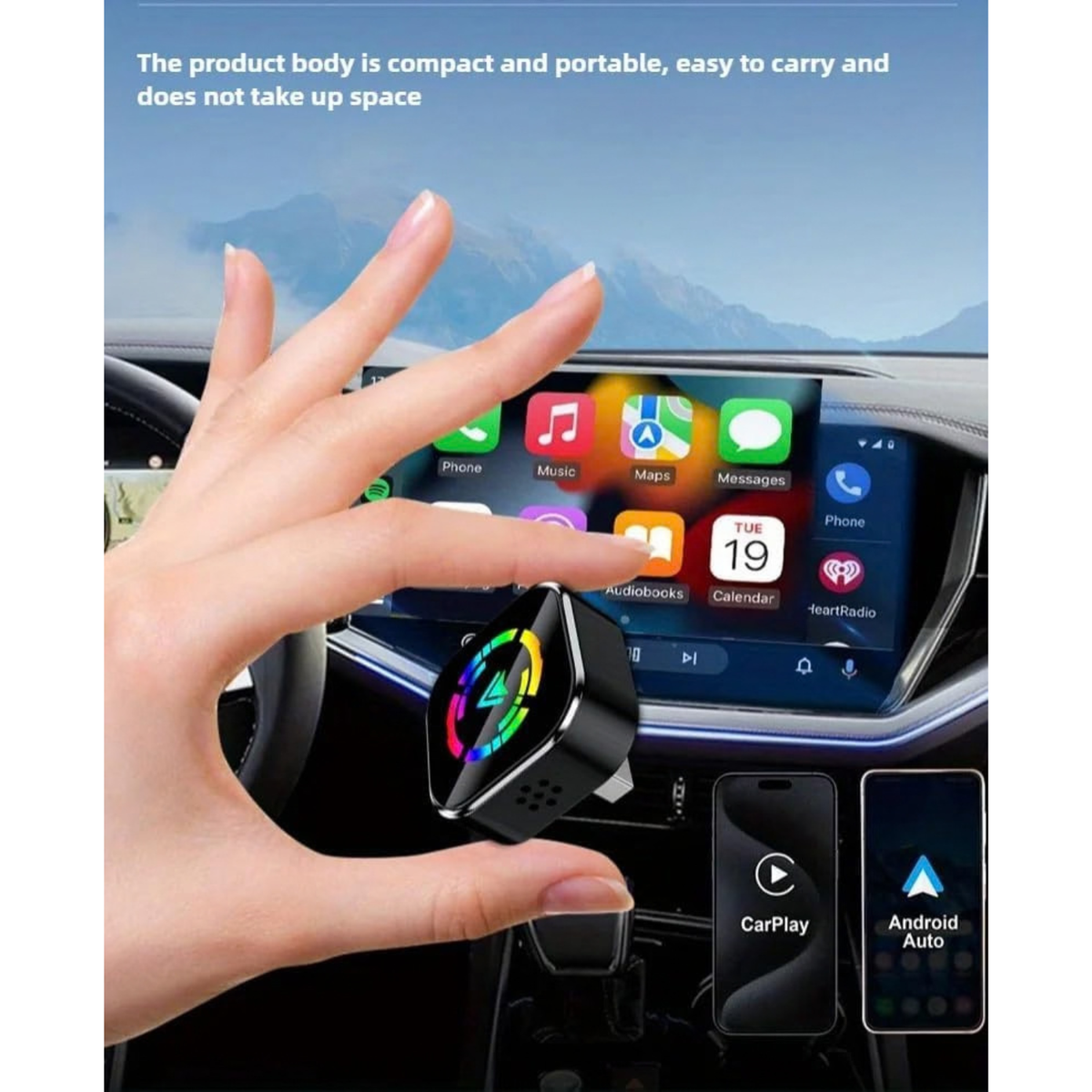 Wireless CarPlay Adapter 2-in-1 Wireless CarPlay Android Auto Dongle Plug and Play