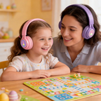 LED Bunny Kids Bluetooth Headphones, Over Ear Wired & Wireless Headset Pink