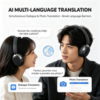 AI Camera Headset 8MP 1080P Video with Bluetooth and Dolby Atmos，Black