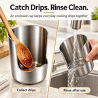 Thickened Stainless Steel Utensil Organizer, 2-in-1 Spoon & Lid Holder