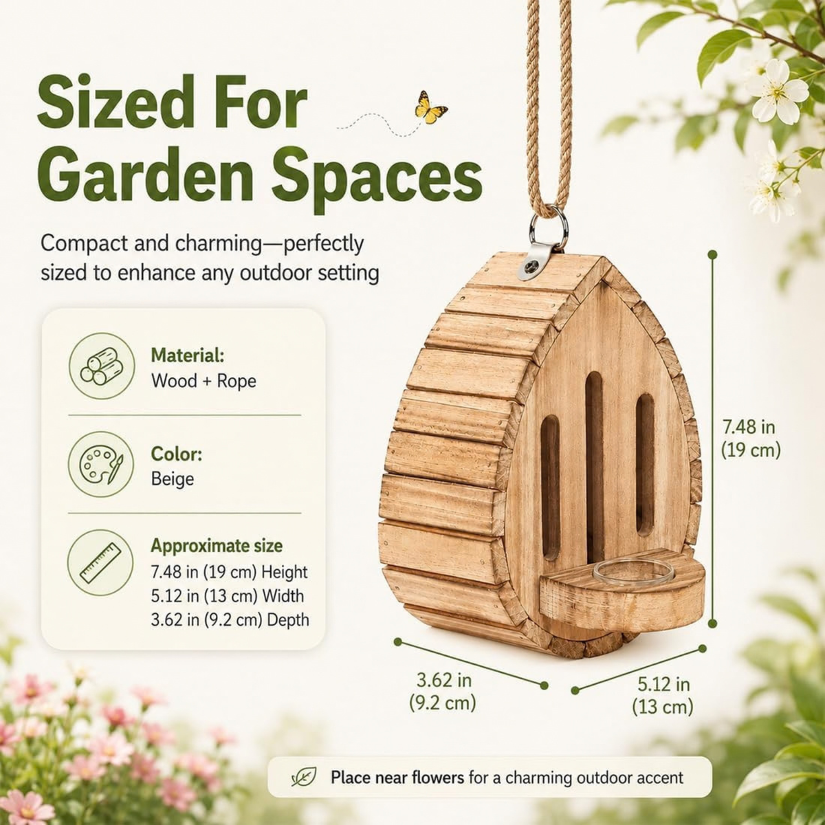 Butterfly Houses for Outside, Hanging Butterfly House Wooden Shelter (1PC)