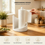Ribbed Paper Towel Holder Kitchen Counter, Modern Countertop Roll Holder