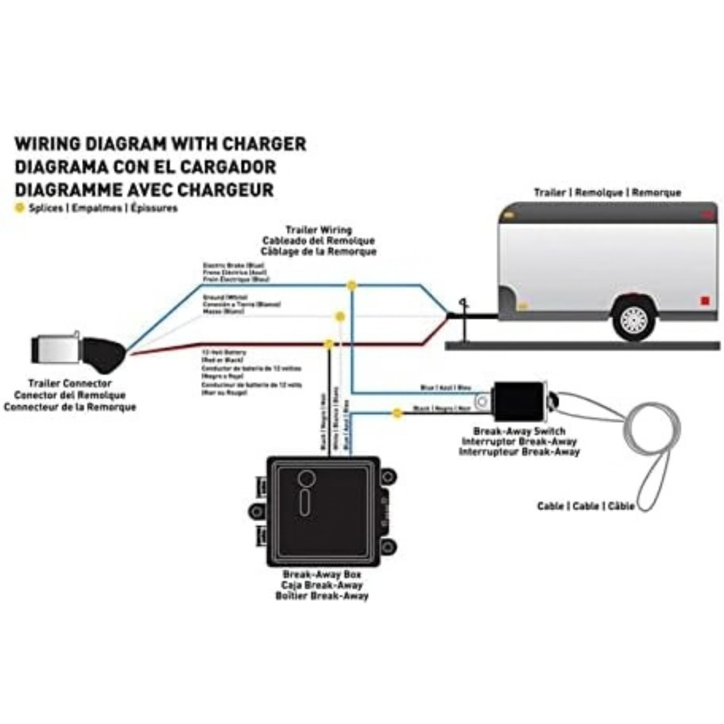 Trailer Brakes Breakaway Kit, Trailer Breakaway Kit, 12V Vehicle Universal Break Away System with 7 Box Battery Charger（Battery not included）