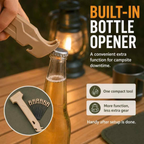 Tent Stake Hammer with 8 Steel Stakes, Peg Puller, Bottle Opener, Storage Handle