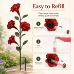 Vintage Red Trumpet 4-Flower Hummingbird Feeder Garden Stake (1 PC)
