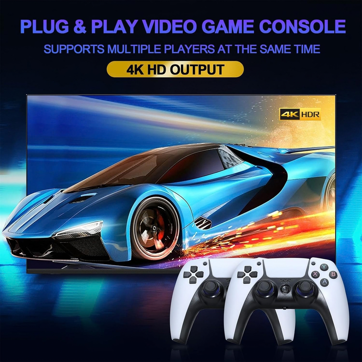 U10 Game Console with 10000 Games, 4K HDMI, Wireless Controllers