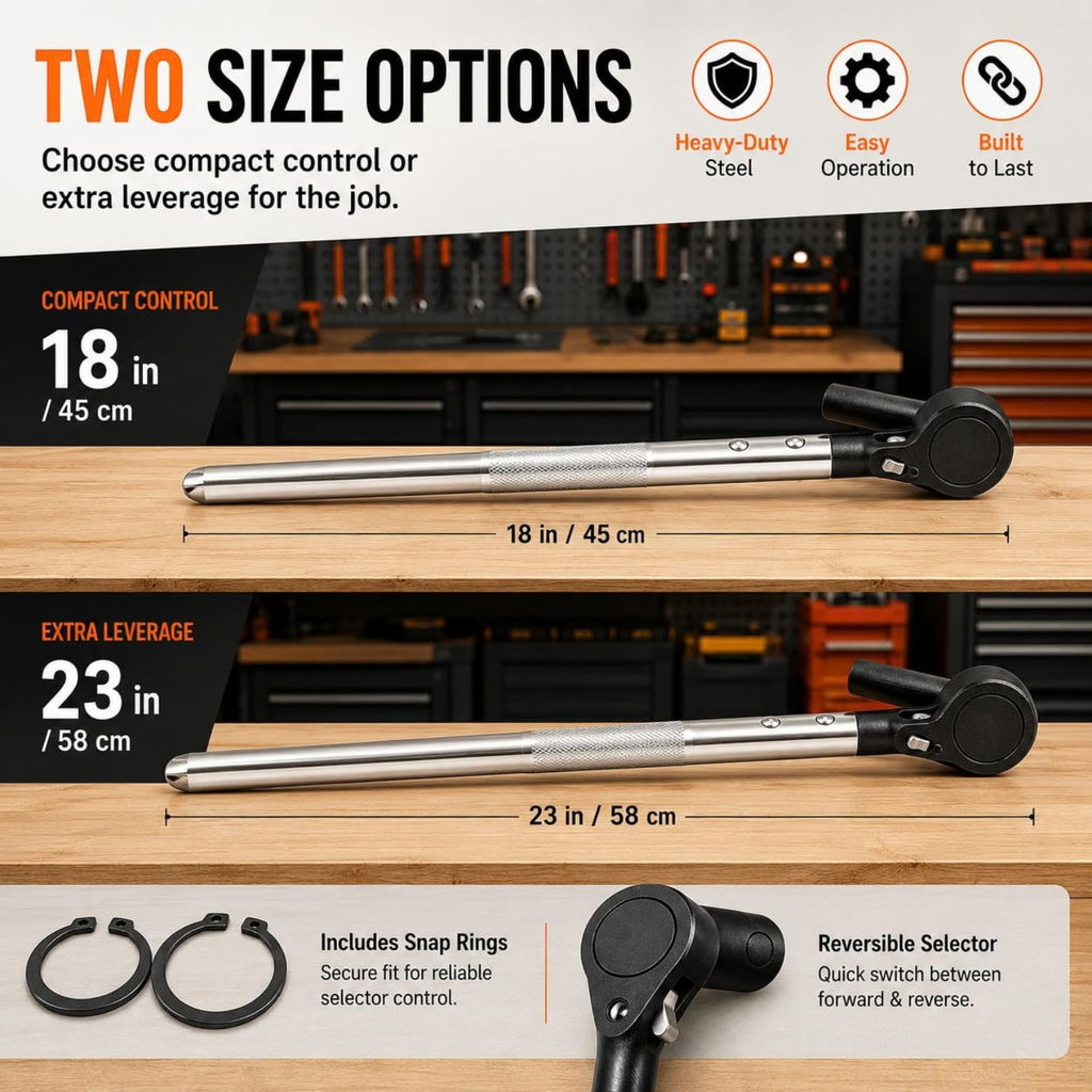 Ratchet Cargo Winch Tensioner Wrench, Heavy-Duty Reversible Truck Strap Tightener Tool