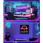 Gugxiom LED Pixel Art Display, Customizable LED Panel, Smart Clock DIY Graffiti Programmable LED Sign, Cyberpunk Decor, Smart Digital Display for Wall Art & Gaming Room Decor（32 * 32）