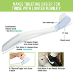 Toilet Aid Wiping Tool, 18" Personal Hygiene Wand for Seniors and Disabled