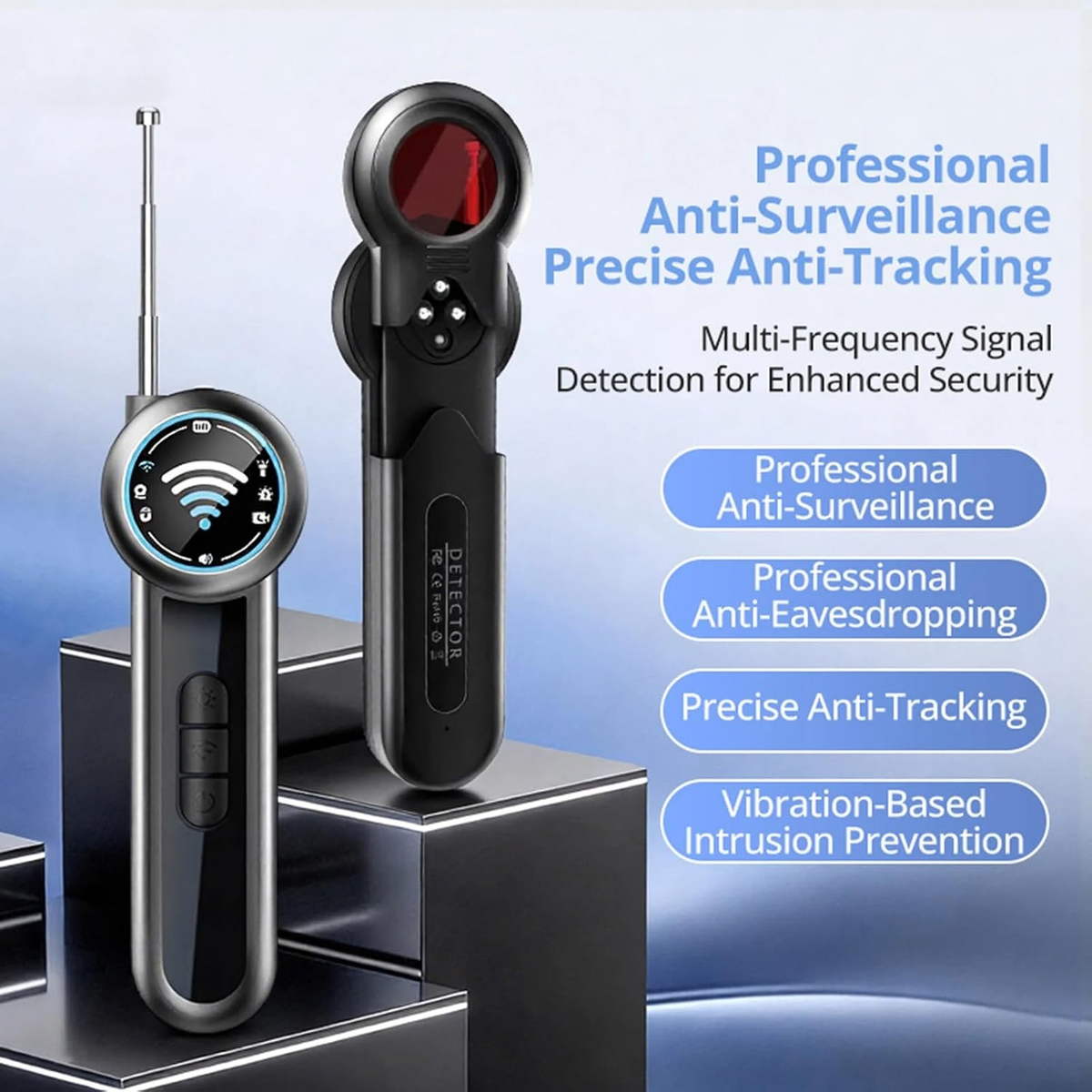Portable Bug Detector Rechargeable Hidden Devices Detector 4 Modes 25H Working Time
