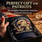 United States 250th Anniversary Hat with Bald Eagle & Liberty Embroidery