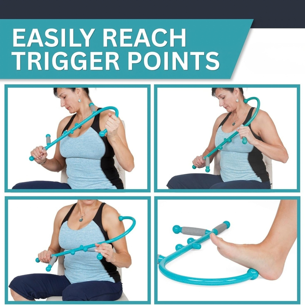 Coast Medical Trigger Point Massage Cane, Muscle Hook for Back & Neck