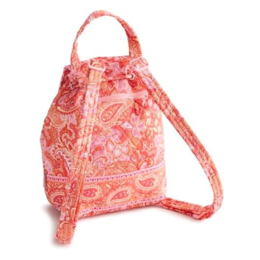 Vera Bradley Women's Premium Cotton Original Drawstring Backpack – Sherbet