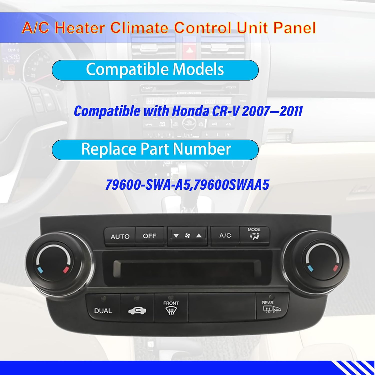AC Heater Climate Temperature Control Panel for Honda CR-V 2007-2011