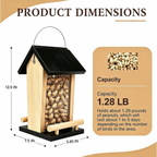 Solid Wood Crow Peanut Feeder, Hanging Outdoor Birds & Squirrels