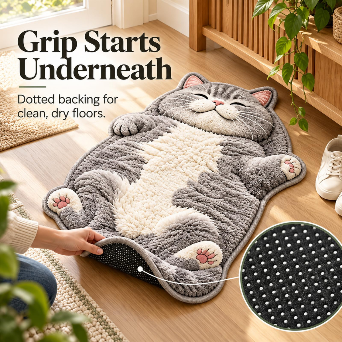 3D Cozy Cat Rugs, Sleeping Cat Rug Floor Mat for Entryway Bedside (#e,48in)