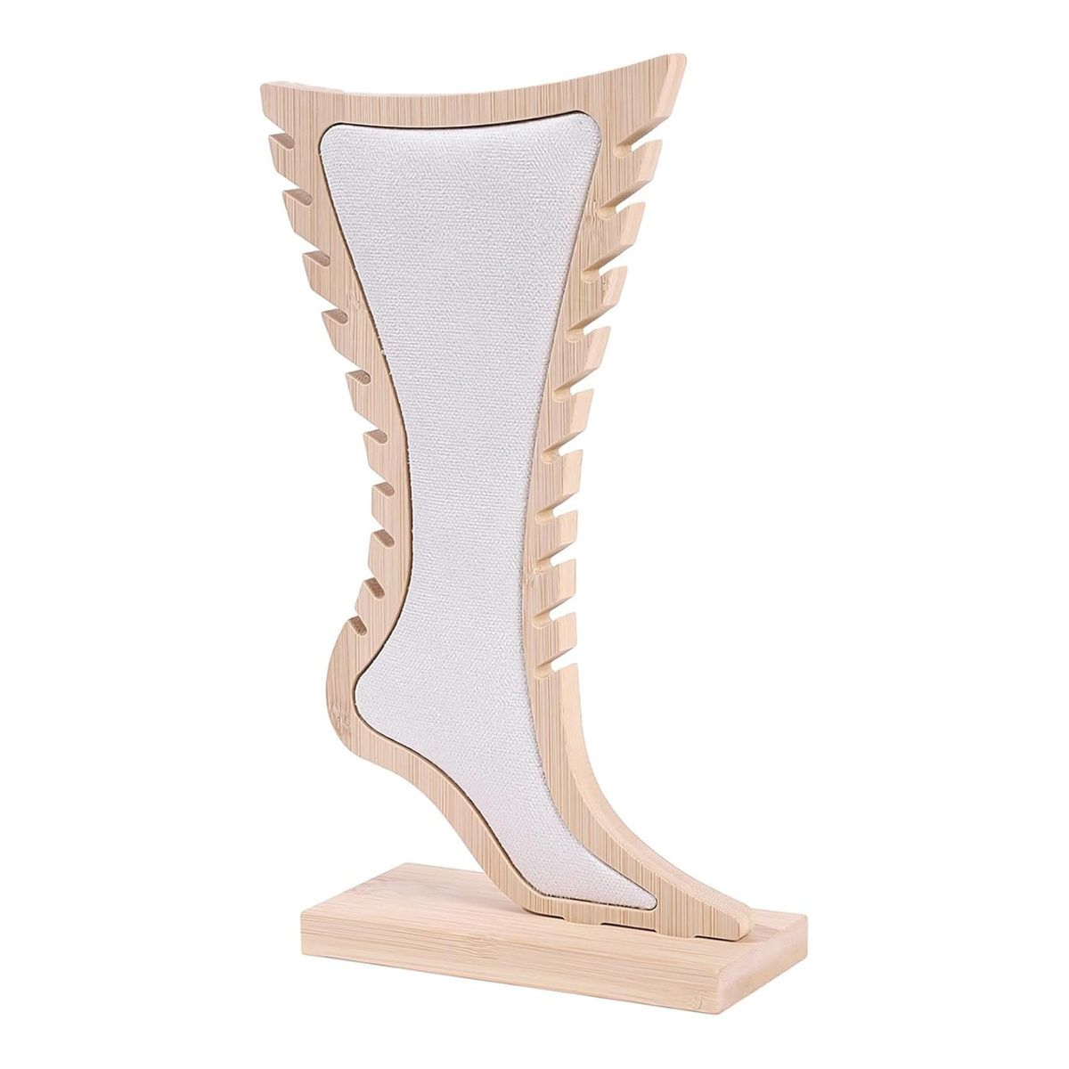 Soft Fabric Lined Wooden Jewelry Stand Leg Shaped Display Holder for Necklaces Bracelets