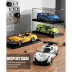 Technic Sports Cars Building Block Set with Display Case for Boys 6+