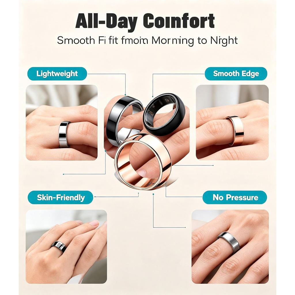 AI Smart Ring for Women Men, Health Ring with AI Health Analysis, IP68