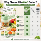4 in 1 Handheld Electric Vegetable Cutter, Multi Blade Vegetable Chopper