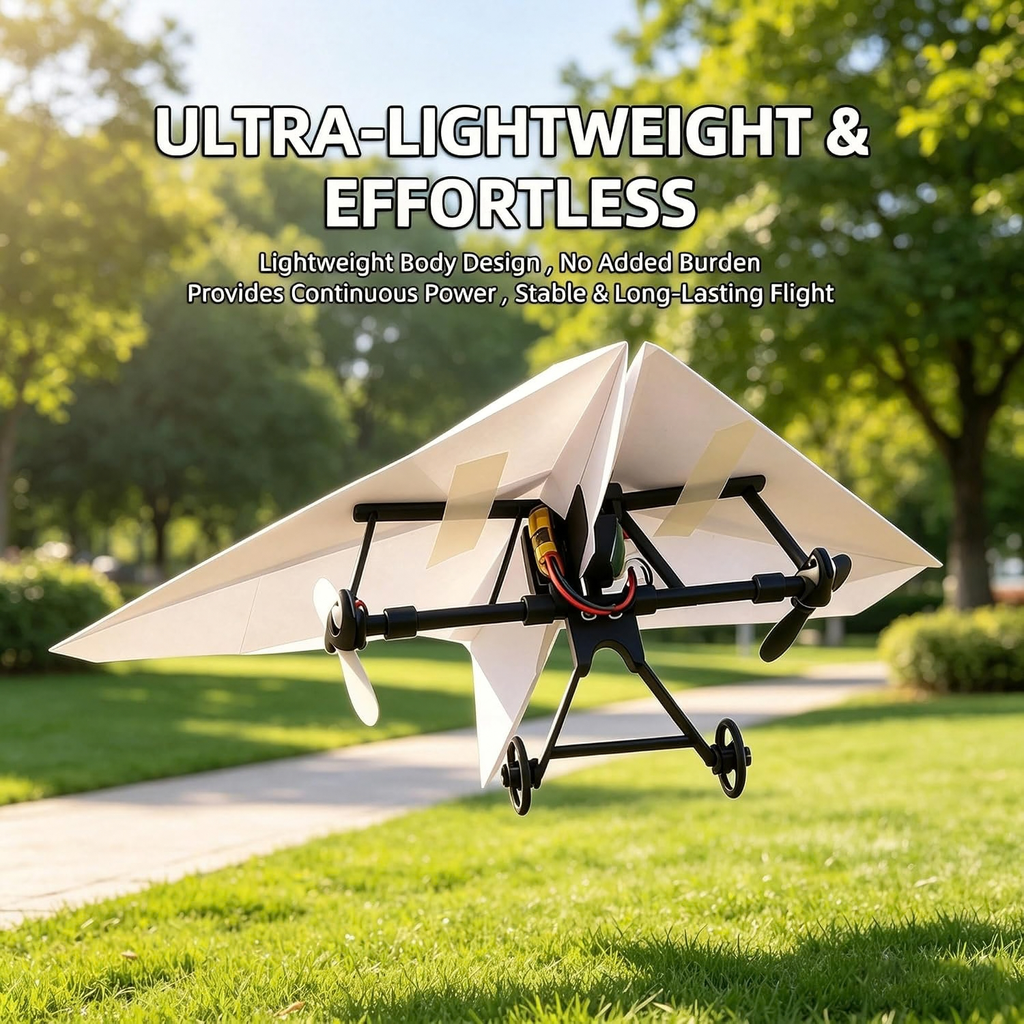 DIY RC Paper Airplane Kit with Gyro Stabilizer, Dual Propellers and Remote Controller