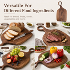 Wooden Cutting Board Set, Non-Toxic Walnut Wood Charcuterie Boards, 2 Pieces