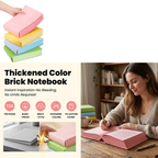 Thickened A5 Hardcover Notebook, 720 Pages, PU Leather Journal with Colored Paper, Pink