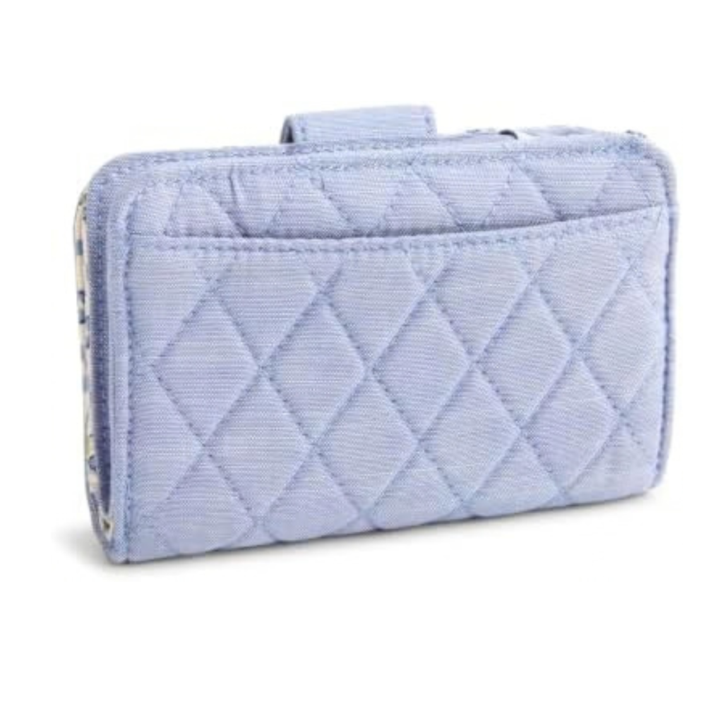 Vera Bradley Women's Premium Cotton Small Turnlock Wallet – Blue Chambray