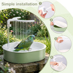 Electric Parakeet Bird Bath Fountain with Shower, USB Automatic Circulating Water