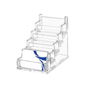 5 Tier Clear Acrylic Business Card Holder Stand - Detachable Tiered Desk Business Card Display Organizer Rack for Office Countertop, Retail Store, Trade Show, Reception & Tabletop Display