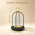 Hurricane Glass Candle Holder with Resin Base, Pillar Candle Lantern Black
