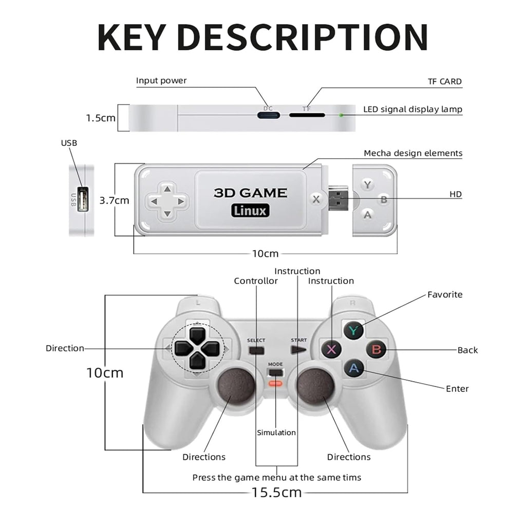 WUYJTIF Y6 4K Retro Gaming Console 128G 10000+ Games Wireless Controller