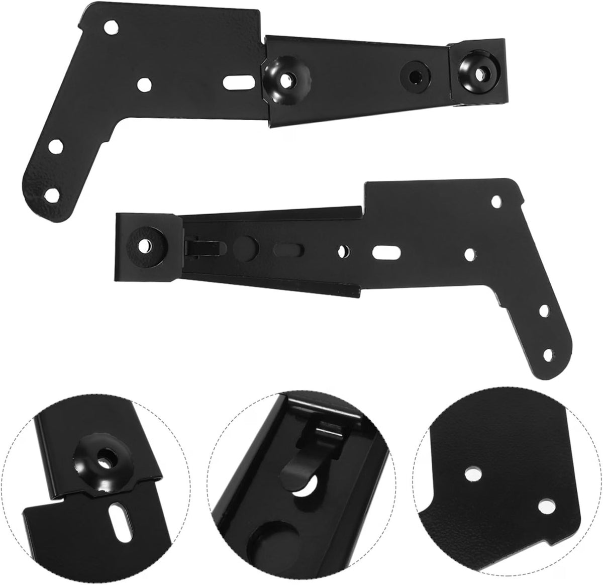 2 Piece Black Iron Couch Connector for Sectional Sofa and Chaise Quick Assembly and Disassembly, Strong Loadbearing Capacity, Universal Compatibility, Living Rooms and Offices