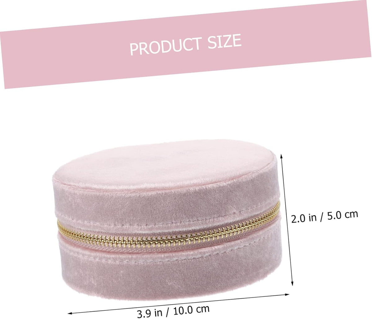 Pink Jewelry Box Portable Travel Case Xmas for Girlfriends Lint Lined, Holds Necklace Bracelet Earrings Rings Pendants, Stylish Shape for Journey and Valentine Gifting