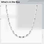 925 Sterling Silver Necklace for Women, Oval Bead Chain with Heart Pendant & Adjustable Lengt