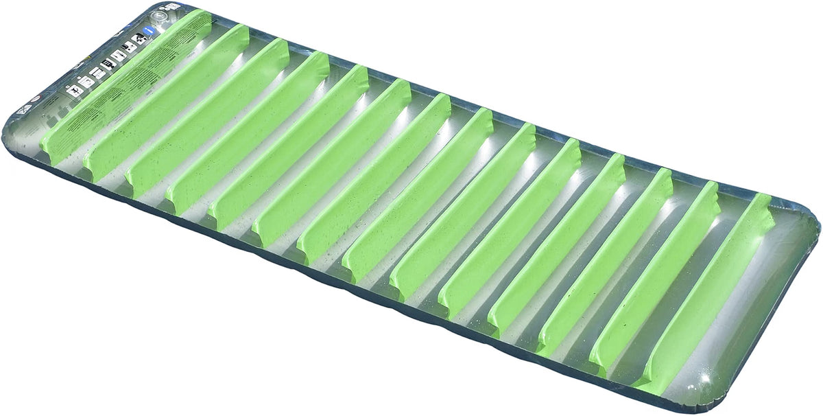 76" Green and Gray Inflatable Sun Tanning Swimming Pool Mattress Raft