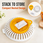 DIY Microwave Potato Chip Maker with Slicer Bowl Set, PP, 23 cm Microwave potato chip maker with slicer bowl set, made of PP and sized 23 cm diameter x 5 cm high for compact DIY snack prep.