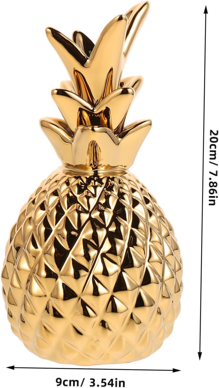 Pineapple Ceramic Jewelry Tray Trinket Dish Xmas Metallic Accent Decor Modern Nordic Accent, Easy to Clean Ceramic, Versatile Entryway Key Dish for Table and Daily Use