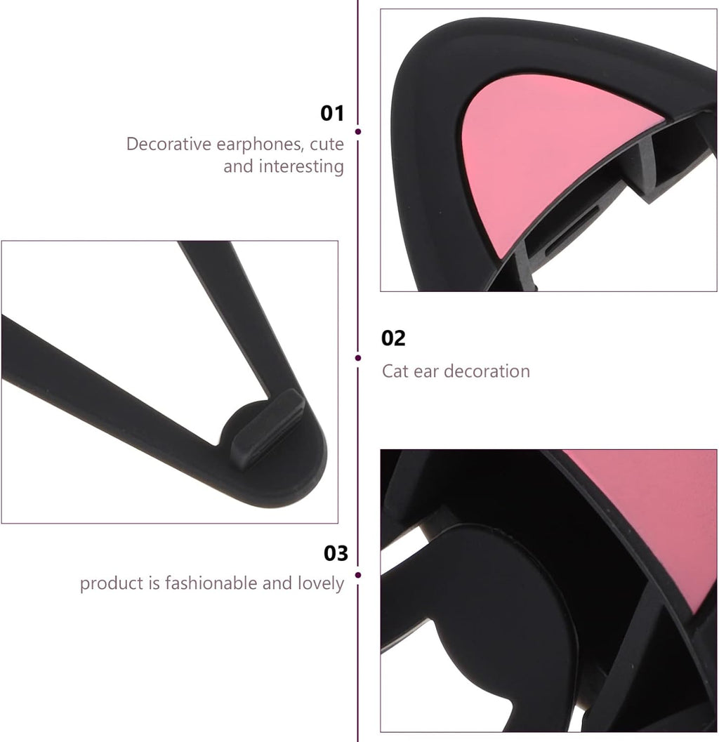 1 Pair Cute Cat Ear Headset Decorations of Adorable Cat Ear Shaped Adornments for Headphones Ideal for Gamers Streamers and Cosplayers Universal Fit and Easy to Attach