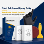Steel Epoxy Putty Reinforced Repair for Wood Metal Plastic (White) Strong Repair Performance For Fixing Cracks, Holes And Damage On Wood, Metal, Plastic, Tile And Glass Surfaces.