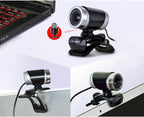USB 2.0 720p Webcam with Mic and Clip for Teaching Streaming Black Plastic Build, Noise Reduction Mic, 30fps Video, Plug and Play, Teleconference and Photo